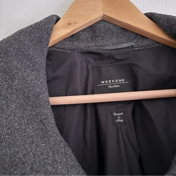 MaxMara Weekend Wool Blend Coat Charcoal Gray Size US 6 - Picture 4 of 7